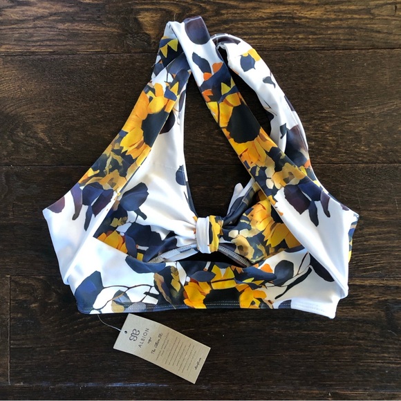 🌻NWT Albion Sunflower Top Knot Swim Bikini Top XS - Picture 4 of 6